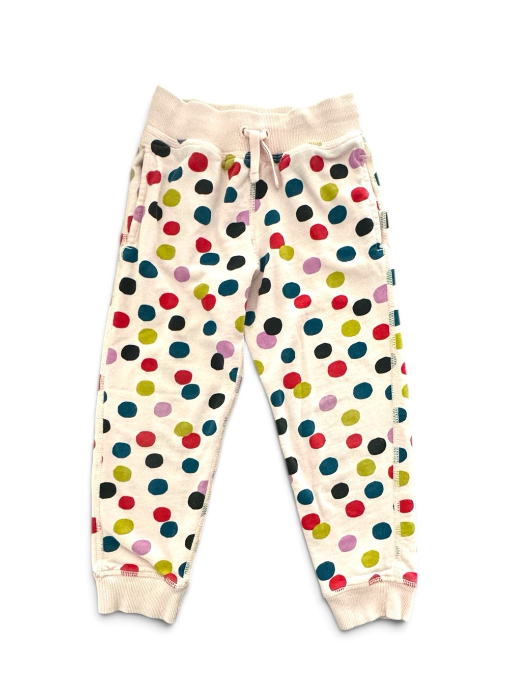Hanna Andersson Size 5 Confetti Multi-color Dot Print French Terry Joggers